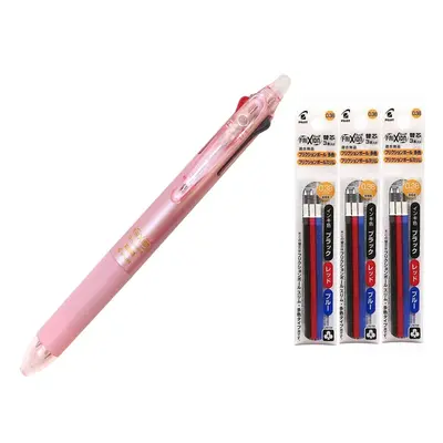 Pilot Erasable Ballpoint Pen Pearl Pink 0.38mm (LKFBS60UFPP)+0.38mm Refill Black Blue Red Set