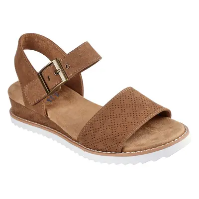 (Brown, (Adults')) Skechers Desert Kiss Serendipitous Polyester Women's Chestnut Sandals