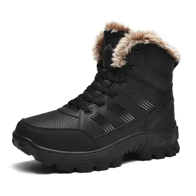 (black, 40) Plus Size High Winter Boots Waterproof Outdoor Boots Men Ankle Snow Boots Men Hiking