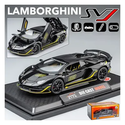 (as the picture, 1/24-21.5x9.8x5cm) 1/24 Scale Lambo Aventador Svj63 Diecast Car Model Toy, Pull