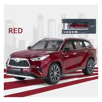 (red, 1/24-Size:21*8*7.5cm) 1/24 Scale Toyota Highlander Suv Model Car, Zinc Alloy Toy Car, Chil