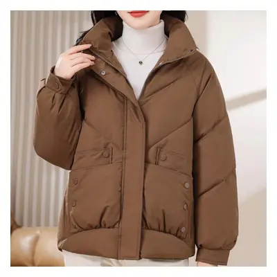 (brown, 7XL) Xl-8xl Oversized Outerwear Women Winter Coats Hooded Casual Loose Thick Warm Lady J