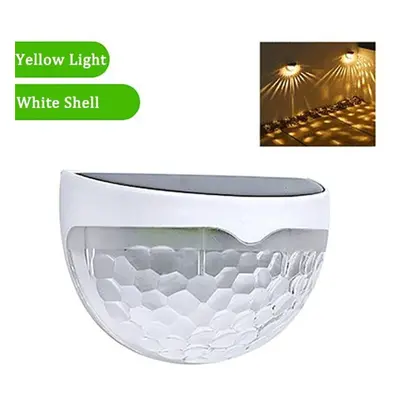 (White Shell-Warm 8PC) 10pc Solar Outdoor Wall Lamp Courtyard Garden Fence Lamp Outdoor Railing 