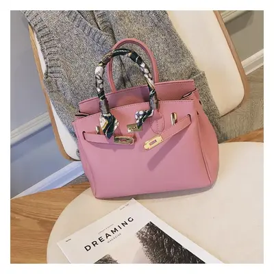 (pink) Women Bags Fashion Lychee Pattern Platinum Bag Hand Shoulder Diagonal Female Bag