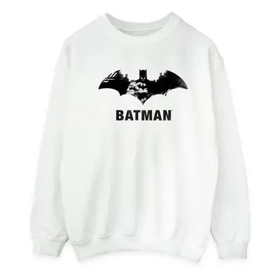 (5XL, White) DC Comics Mens Batman Black Stare Logo Sweatshirt