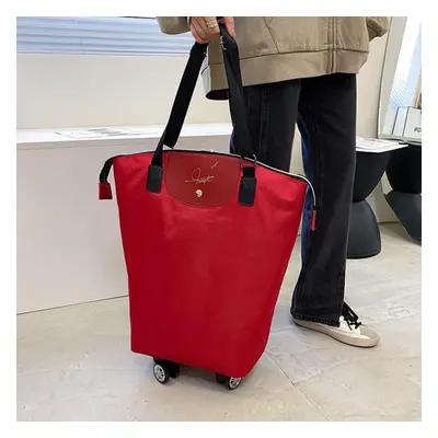 (red, 29*19*44cm) Universal Wheel Travel Large Capacity Waterproof One Shoulder Portable Lightwe