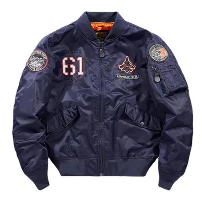 (blue, XXXL) Men&apos;s Jackets Coats Bomber Jacket Men Pilot Flight Jackets Hip Hop Streetwear 