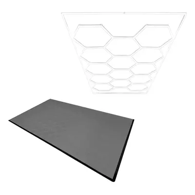 (Hexagon LED Light & Vented Garage Floor Tiles x With Edges - Grey) Vented Garage Floor Tiles & 