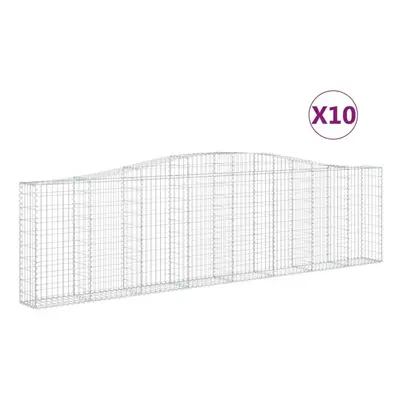 (400 x x 100/120 cm/10 pcs) vidaXL Arched Gabion Basket Stone Basket Gabion Retaining Wall Galva