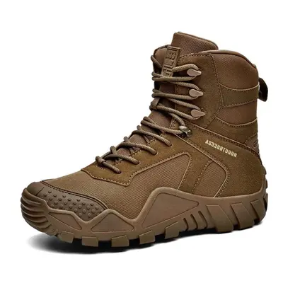 (brown, 46) Tactical Military Boots Men Boots Special Force Desert Army Boots Outdoor Hiking Boo