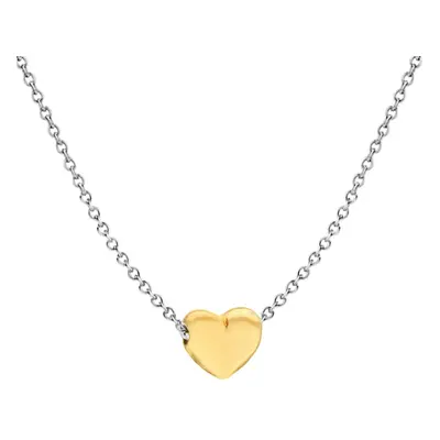 Jewelco London Gold-plated Sterling Silver 3D Pillow Love Heart Charm Necklace, 16-18" - 8-19-52