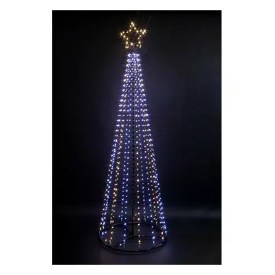 (2.1m, Ice & Warm White Mixed) GSD LED Twinkling Maypole Trees, 1.4m to 4m Size