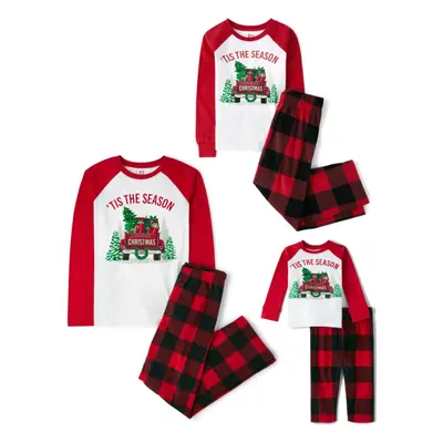 The Children's Place Baby Family Matching Holiday Pajama Sets Fleece Red 'Tis The Season X-Small