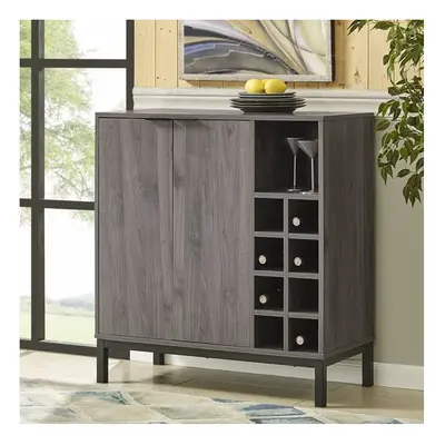 Keoni Wooden Bar Cabinet With Doors In Slate Grey