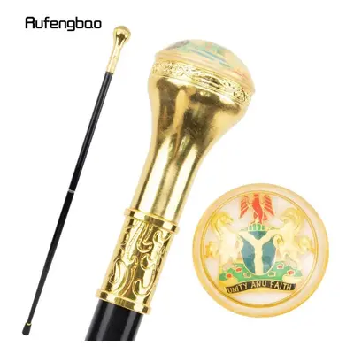 (as the picture) Golden Red Unity And Faith Totem Relief Walking Cane Fashion Walking Stick Gent