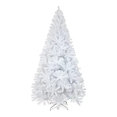 LOKIPA White Christmas Tree, 7ft Artificial Bushy Christmas Tree with Tips and Christmas Tree Me