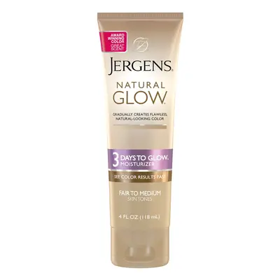 Jergens Natural Glow 3-Day Sunless Tanning Lotion, Self Tanner, Fair to Medium Skin Tone, Sunles