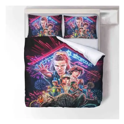 (Fireworks, 135*200cm) Stranger Things Bedding Set Hot Fashion Horror Movie Printed Duvet Cover 