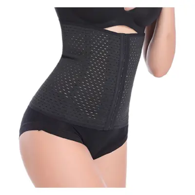 (Black, L) Women Waist Cincher Hold Tummy Panels Hollow Out High Sexy Corset