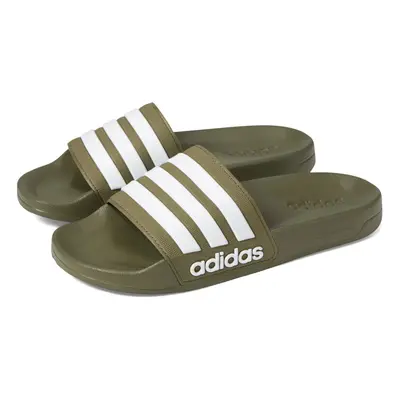 adidas Unisex Adilette Shower Slides Sandal Olive Strata/White/Olive Strata US Men