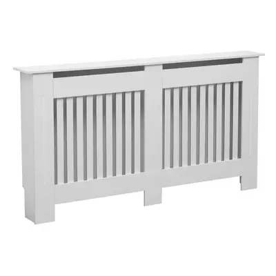 Oypla Large White Wooden Slatted Grill Radiator Cover MDF Cabinet