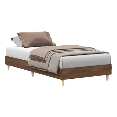 (brown oak, x cm) vidaXL Bed Frame No Mattress Black 140x190 cm Engineered Wood