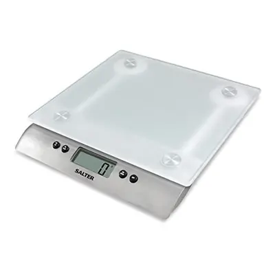 Salter WHDR Frosted Toughened Glass Electronic Kitchen Scale, Max Capacity KG, Easy Read LCD Dis