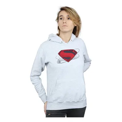 (S, Heather Grey) DC Comics Womens/Ladies Justice League Movie Superman Logo Hoodie