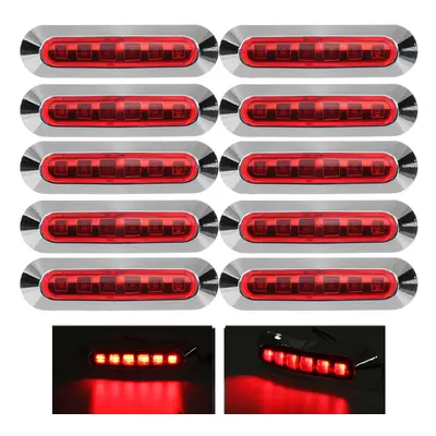 10PCS 12V 24V LED Side Marker Lights Lamp Red for Truck Trailer Caravan Lorry Van