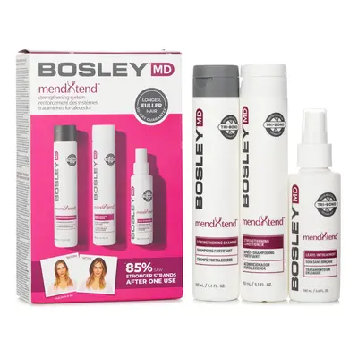 Bosley - MendXtend Strengthening System Set: Shampoo 150ml + Conditioner 150ml + Leave In Treatm