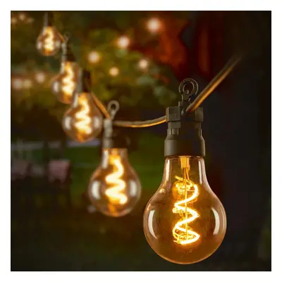 10 Connectable Spiral LED String Lights Festoon Lights Warm White 4.5M