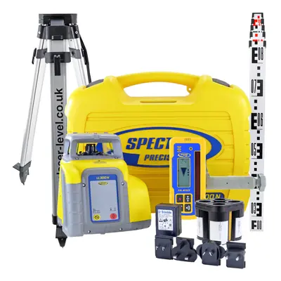 Spectra Precision LL300N Laser Level Kit HL450 Detector Tripod & Staff