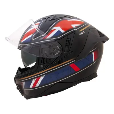 (Union Jack, XL) ZORAX Hunter DVS Full Face Motorbike Helmet Motorcycle Inner Sun Visor