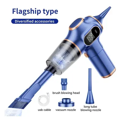 (blue) New Original 1500000pa 5-in-1 Cordless Vacuum Cleaner Super Suction Car Portable Vacuum C