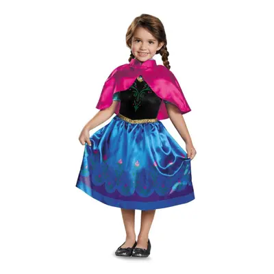 (3-4 Years, Black/Pink/Purple) Frozen Girls Travelling Classic Anna Costume