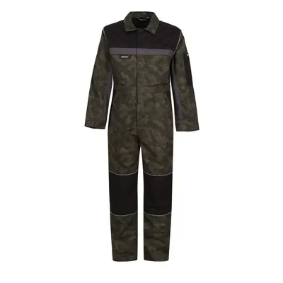 (9-10 Years, Green/Black) Regatta Childrens/Kids Camouflage Jumpsuit