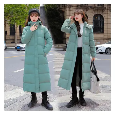 (green, M) Women Down Padded Jacket Winter Korean Version Of The Long Section Student Bf Loose P