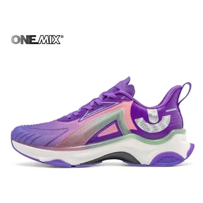 (Purple, 46) ONEMIX New Designers Running Shoes High Quality Sneakers for Men Breathable Wear-re