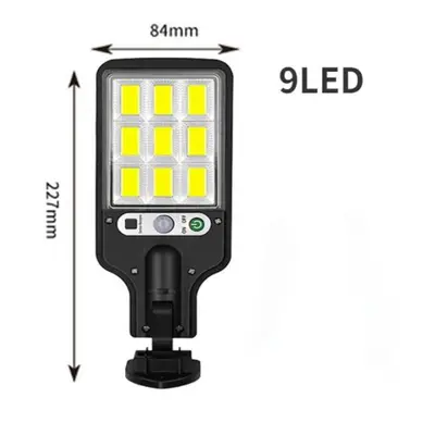 (black, 3Pcs) 9led Solar Street Lights Outdoor 2500w Solar Lamp With Light Mode Waterproof Motio