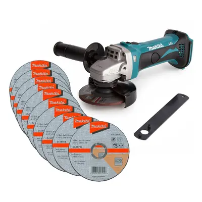 Makita DGA452Z 18v 4.5" 115mm Angle Grinder Li-Ion Bare Unit +10 Thin Fast Discs