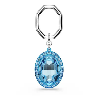 Lucent Oval Cut Blue Key Ring