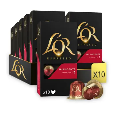 L'OR Espresso Splendente Coffee Pods x10 Intensity (Pack of 10, Total Capsules)