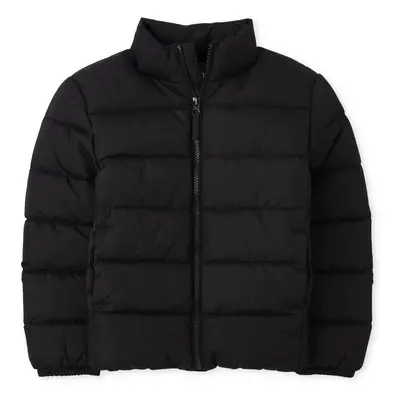 The Children's Place Boys' Medium Weight Puffer Jacket Wind Water-Resistant Black XXLarge16