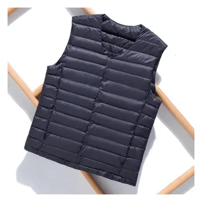 (navy blue, XL) Autumn And Winter Men&apos;s Casual Inner Wear Warm Down Jacket Vest