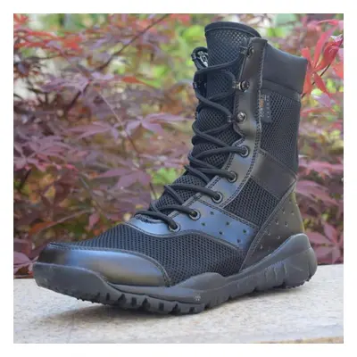 (cool black, 36) Combat Boots Ultra Light Breathable Combat Boots High To Help Desert Boots Men&