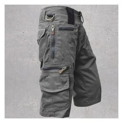 (slate gray, XXL) Men&apos;s Shorts Pants Loose Fitting Straight Tube Summer Fashion Casual Mult