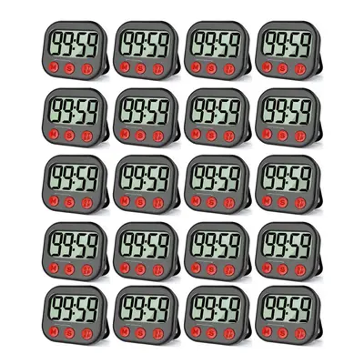 20X Kitchen Timer, Digital Visual Timer Magnetic Clock Stopwatch Countdown Timer, Large LCD Scre