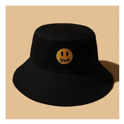 (Black) Drew House Smile Bucket Hat Outdoor Sunproof Cap