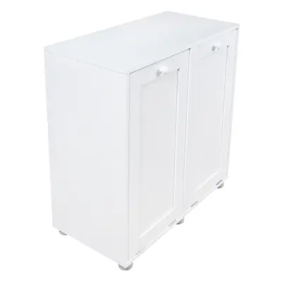 Laundry Cabinet Tilt-Out Baskets Hamper Storage Box Wooden Bin