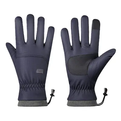 (Blue) Winter Velvet Ski Gloves Touch Screen Windproof Thermal Warm Sport Glove Outdoor Waterpro